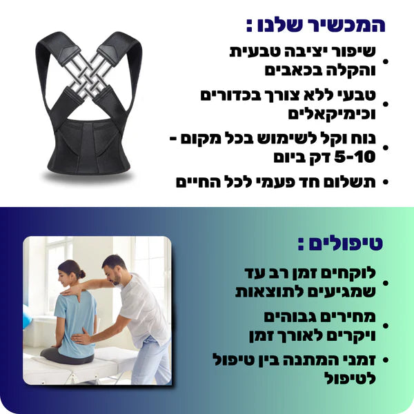 סטפ קאמפורתבלי ארגו אליין - פיתרון פשוט מושלם לשיפור יציבה ותמיכה לגב לאורך כל היום