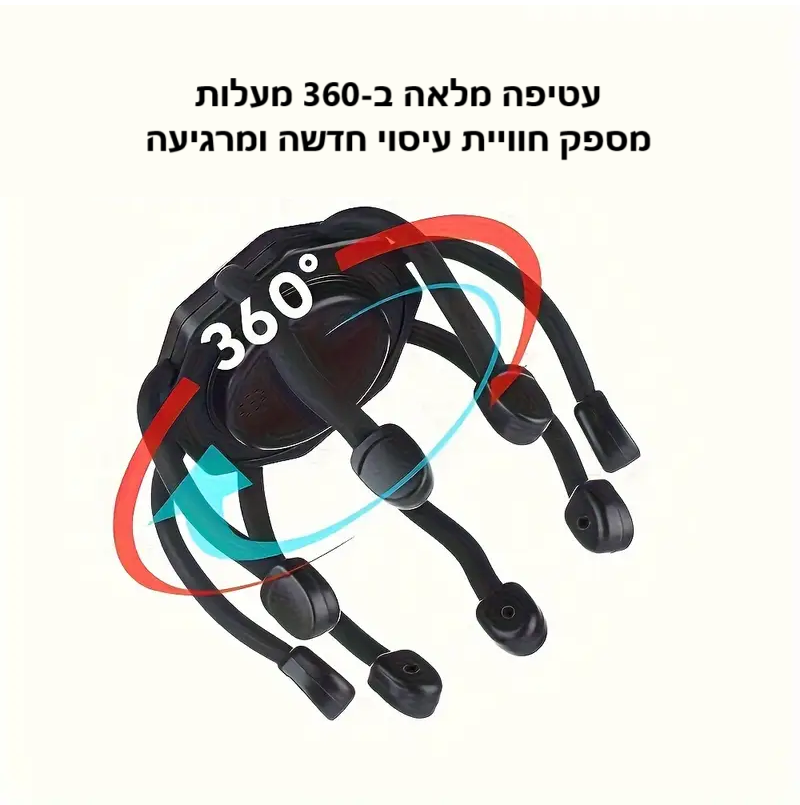 סטפ קאמפורתבלי פרפקט ריליף - עיסוי ראש אלחוטי עם 3 מצבים מותאמים – הרפיה מיידית ושיפור זרימת דם