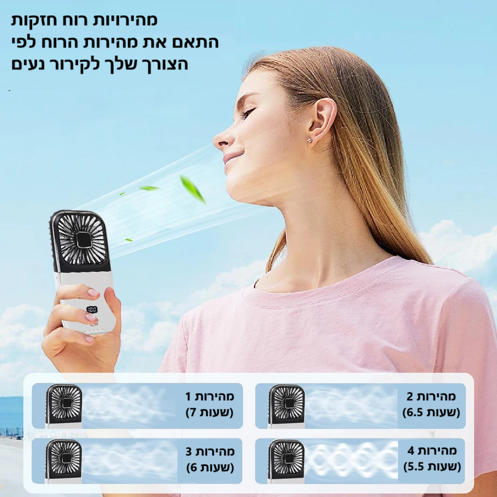 סטפ קאמפורתבלי קורפלו - מאוורר נייד ומתקפל – רעננות בכל מקום